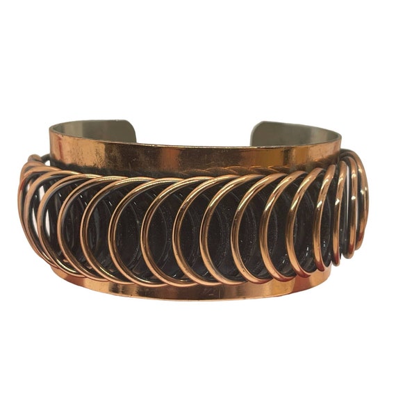 Vtg Bracelet Cuff Copper Modernist Signed Renoir 6