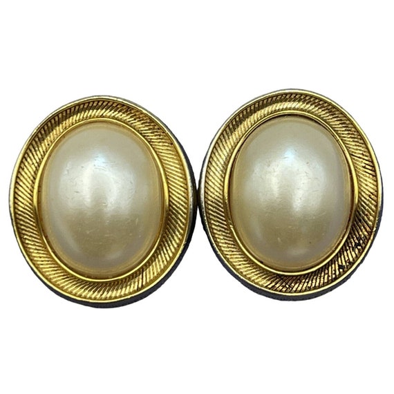 Vintage Estate Earrings Clip On Signed Avon Faux P