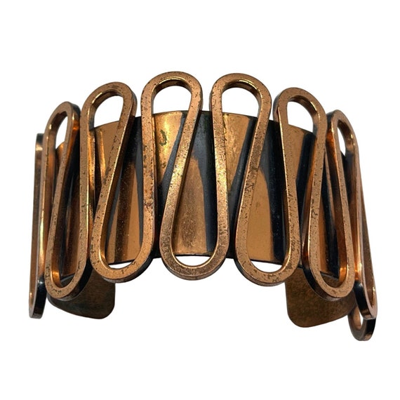 Vintage Copper Bracelet Signed Renoir 7” Modernis… - image 1