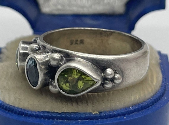 Vintage Sterling Silver Ring 925 Size 8.25 Topaz … - image 6