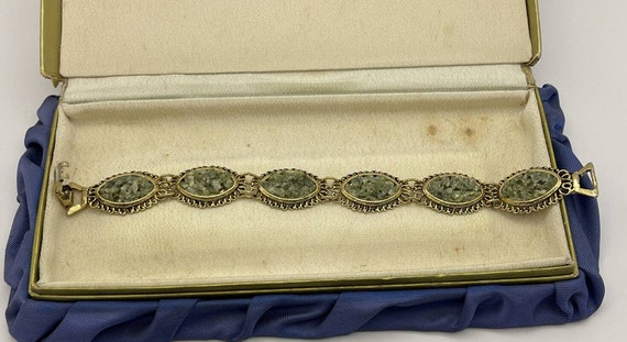 CENTURY Signed Jade Vintage Jadeite Bracelet Esta… - image 4