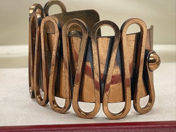 Vintage Copper Bracelet Signed Renoir 7” Modernis… - image 9