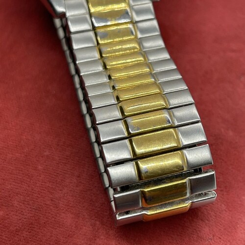 VTG Seiko Day Date Two Tone Mens Watch 7N43 9048 Dead shops Battery Seiko Stretch Band