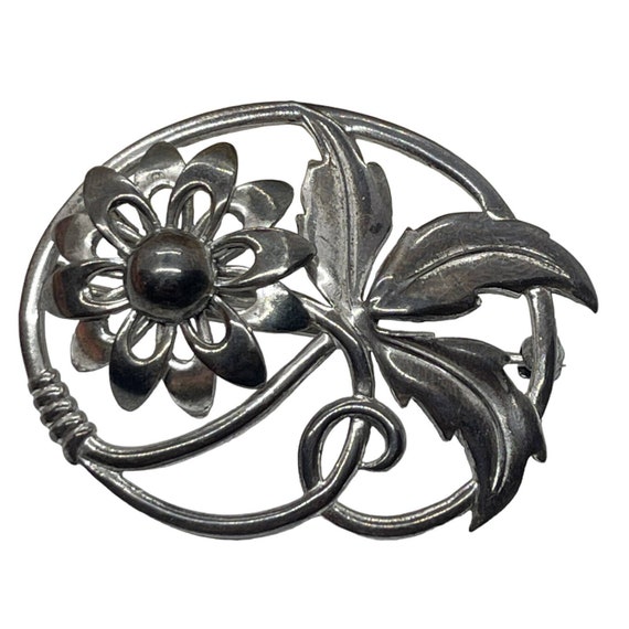 Vintage Sterling Silver Brooch Pin 925 W.E. Richa… - image 1