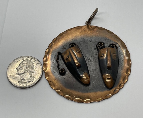 Vintage Rebajes Necklace Pendant Signed Copper Mo… - image 7