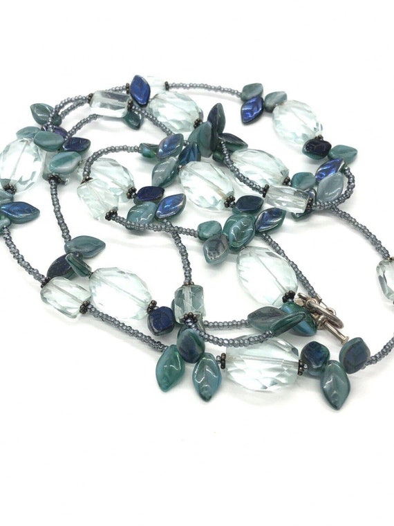 Sterling Silver Necklace 925 40” Glass Beads Togg… - image 4