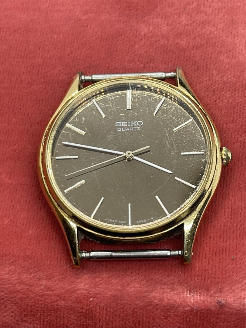 Vintage Seiko Quartz 7810 8009 Mirror Dial Mens Wrist Watch Etsy