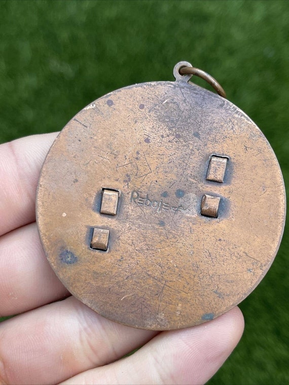 Vtg Rebajes Necklace Pendant Signed Copper Modern… - image 10