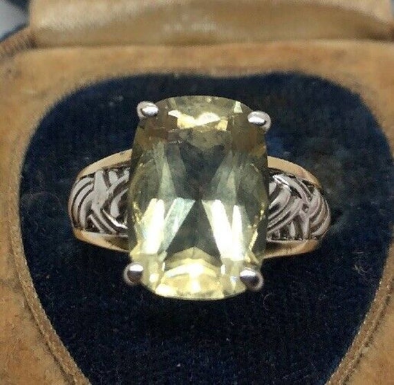 Vintage 14k Gold Sterling Silver Ring 925 Size 7.… - image 5