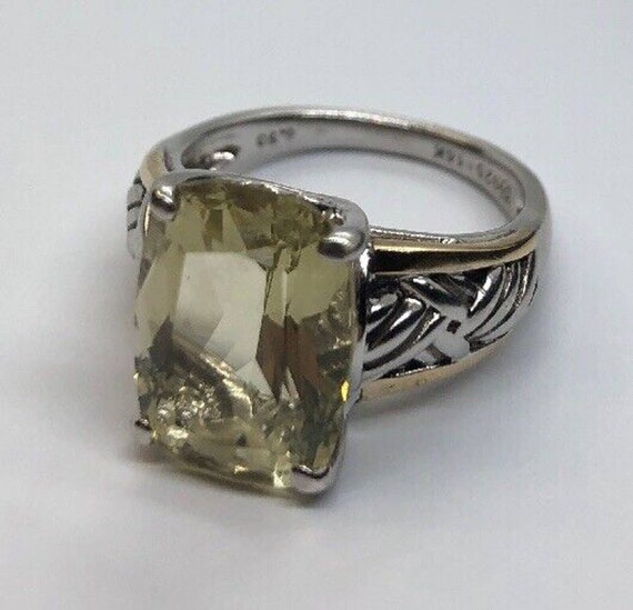 Vintage 14k Gold Sterling Silver Ring 925 Size 7.… - image 4