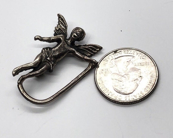 Vintage Sterling Silver Brooch Pin 925 Angel Baby… - image 2