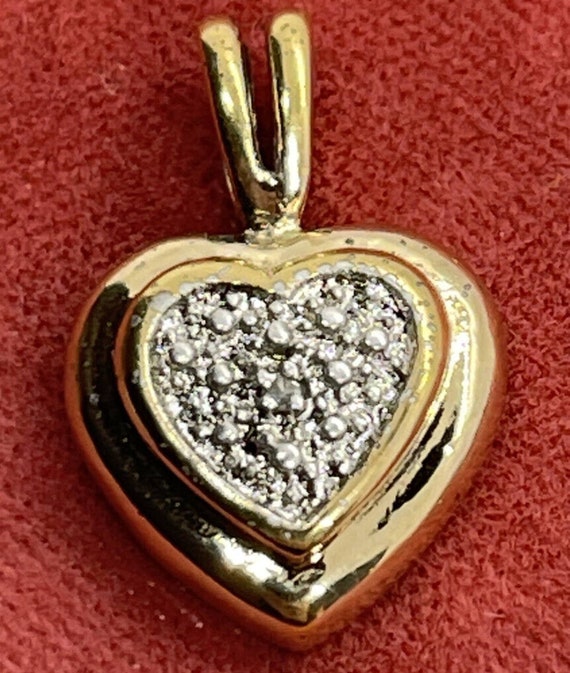 Ross Simons Heart Diamond Chip Sterling Silver Pe… - image 2