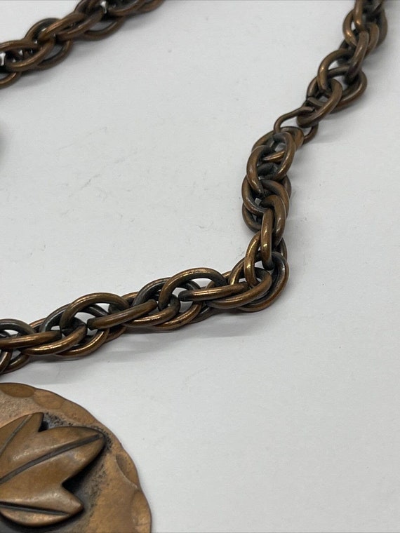 Vintage Rebajes Necklace Pendant Signed Copper Mo… - image 7