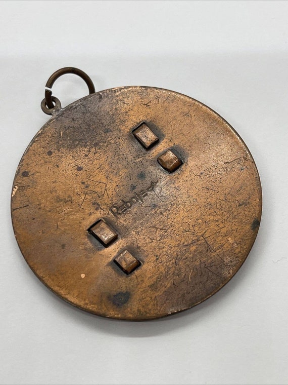 Vtg Rebajes Necklace Pendant Signed Copper Modern… - image 9