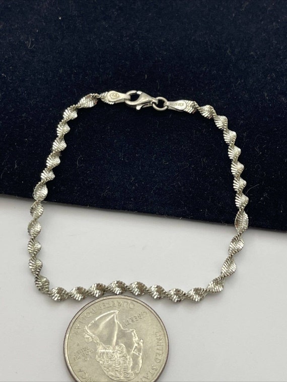 Vintage Sterling Silver Bracelet 925 Chain Italia… - image 4