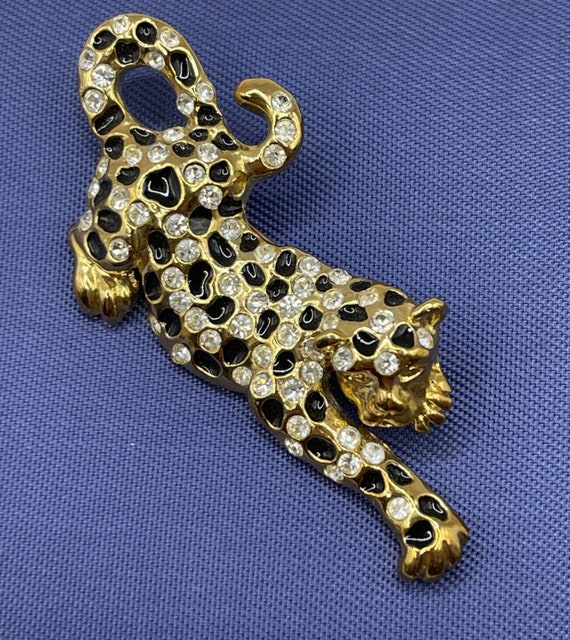 Vintage Brooch Pin Signed Roman Cat Jaguar Panthe… - image 3