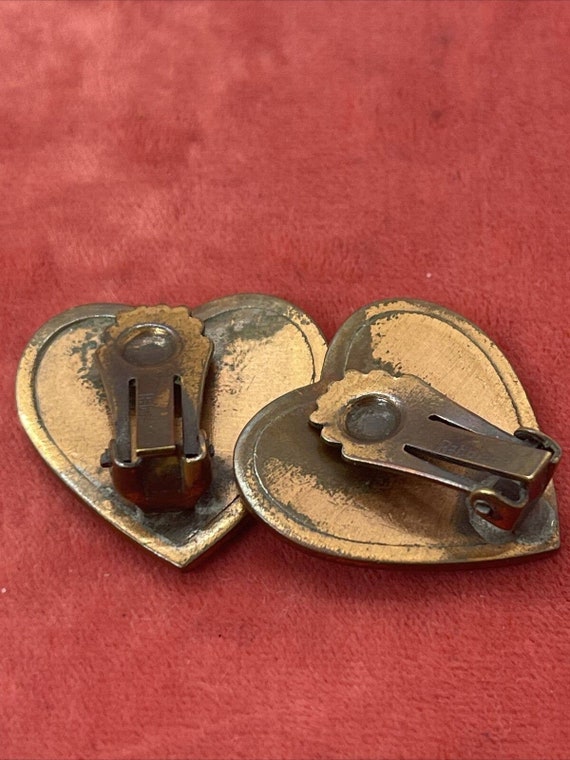 Vintage Earrings Copper Modernist Signed Rebajes … - image 5