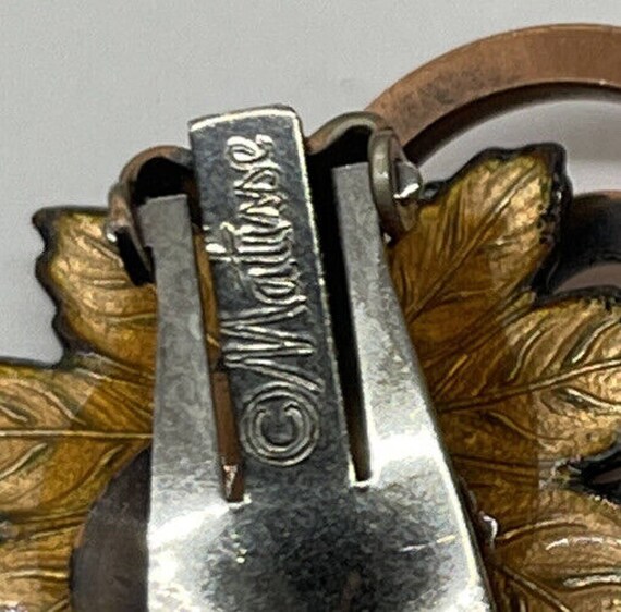 Vtg Earrings Copper Modernist Signed Matisse Reno… - image 9