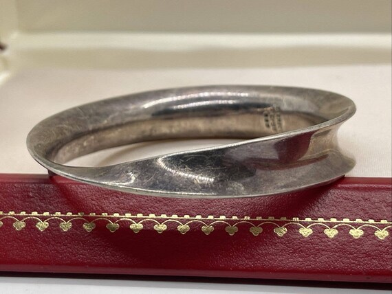 Vintage Sterling Silver Bracelet 925 Bangle 7.5” … - image 5