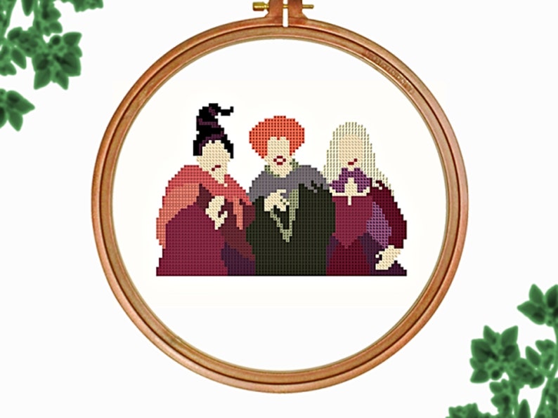 Hocus Pocus Cross Stitch Pattern PDF the Sanderson Sisters | Etsy