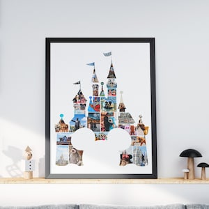 Gepersonaliseerd Disney-kasteel met foto's, gepersonaliseerd Disney-cadeau voor volwassenen, verjaardagscadeau voor Disney-liefhebbers, Disney-collage