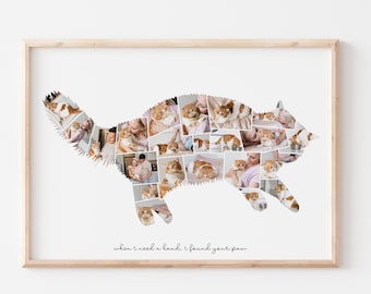 Custom cat collage, birthday gift for cat owners, personalized gifts for cat owner, cat memorial gift, mothers day gift for cat mom, cat lov
