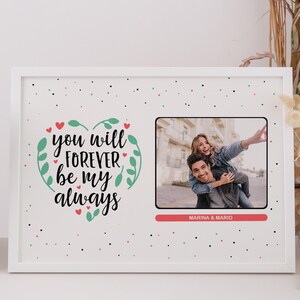 Anniversary gift for girlfriend, anniversary gift for him 3 years, wedding anniversary gift for couple, couples gift personalized with photo