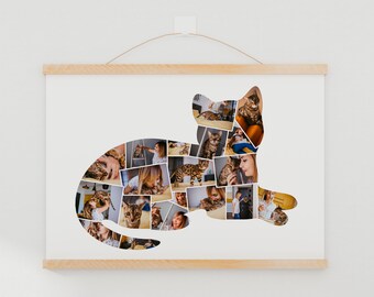 Gato photo collage, regalo de cumpleaños personalizado para cat lovers, regalo conmemorativo pérdida mascota, regalo para locos de los gatos