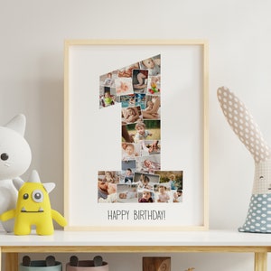 Affiche premier anniversaire bébé, affiche premier anniversaire personnalisée, décoration premier anniversaire bébé, premier anniversaire de mon bébé