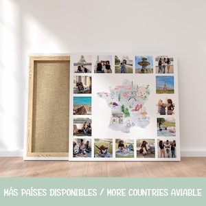 Personalisiertes Geschenk mit Fotos für ein reisendes Paar, personalisierte Italienkarte, Geburtstagsgeschenk für Reiseliebhaber