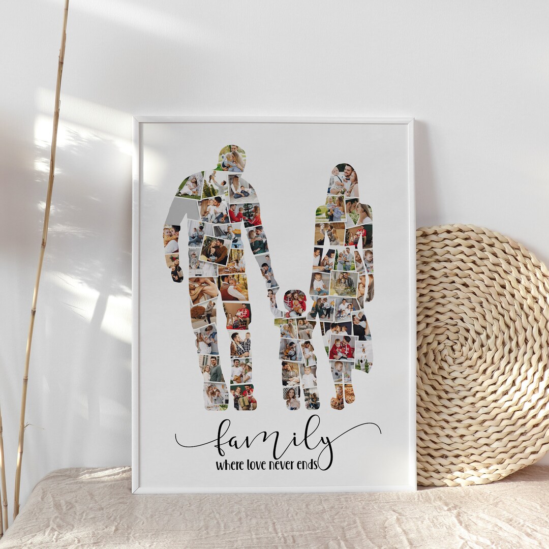 Family Photo Collage, Personalized Gifts for Family of 3, Gifts for ...