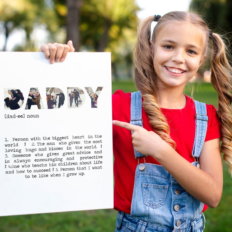 Regalo personalizado con fotos día del padre, regalo de cumpleaños para mamá con fotos, lámina definición abuela, lámina definición padrinos imagen 10