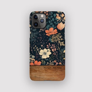 Fleur florale coque iPhone | Étui floral MagSafe | Compatible avec les iPhone 16, 15 Plus, 14, 13 Pro Max, 12, 11, SE