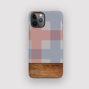 Coque iPhone à carreaux date de pique-nique | robuste à motif tartan | Compatible avec les iPhone 16, 15 Plus, 14, 13 Pro Max, 12, 11, SE