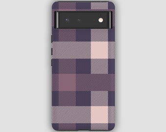 MAUVE CHECKS Phone Case | For Pixel 8 Pro, Pixel 8, Pixel 7, Pixel 6 Pro, Pixel 6, Pixel 5, 4A, 4, 3A, 3 | Cute Phone Case