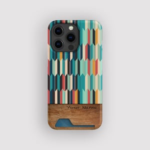 Etui na karty Respect Color Geometric | Etui Chevron Slim | Pasuje do iPhone'a 16, 15 Pro Max, 14, 13 Mini, Samsunga Galaxy S22, S21 Plus