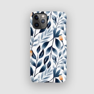 Blue Fields Phone Case: Watercolour Floral Abstract Leaf iPhone 17 Case Design.