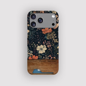 Floral Display Card Case | Vintage iPhone 18 Pro, 17, 16 Plus, 15, 14, 13 image 1