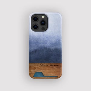 Porte-cartes dégradé bleu Vista | mince bleue | Compatible avec iPhone 16, 15 Pro Max, 14, 13 Mini, Samsung Galaxy S22, S21 Plus