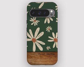 Garden Daisy Vintage Boho Phone Case for Pixel 10, 9A, 9, 8, 7, 6