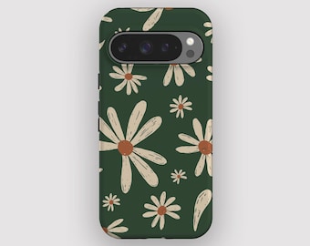 Funda para teléfono con diseño vintage bohemio de margaritas de jardín / para Google Pixel 10 Pro XL, 9a, 9, 8 Pro, 7, 6