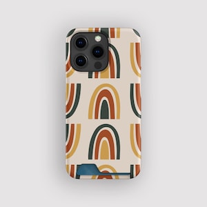 Abstrakcyjny tęczowy retro etui na karty | Tęczowe etui na karty | Pasuje do iPhone'a 16, 15 Pro Max, 14, 13 Mini, Samsunga Galaxy S22, S21 Plus