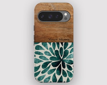 Teal Drops Abstract Boho Phone Case for Google Pixel, Apple iPhone and Samsung Galaxy