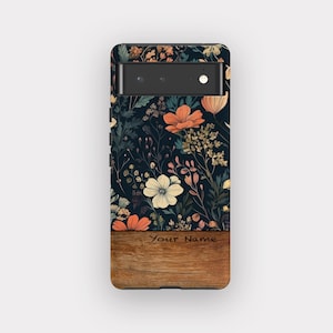 Floral Display Phone Case - Vintage Floral Design, Fits Pixel 9A, 9, 8, 7