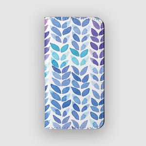 Ocean Waves Pastel Wallet Case | Ocean Card Storage Folio Case | Fits iPhone 16, 15, 14, 13, Samsung Galaxy S25, S24, S23, S22