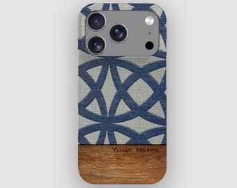 Denim Bend Geometric Abstract Phone Case for iPhone 17, Air, 16, 15, 14, 13