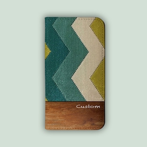 TEAL ZAG Phone Wallet Case | For iPhone 15, iPhone 14, iPhone 13, 12, 11, Samsung S23, Samsung S22, S21, S10 | Cute Flip Case