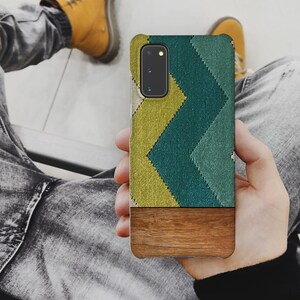 Coque de téléphone rétro à chevrons turquoise pour Google Pixel, Apple iPhone et Samsung Galaxy image 3