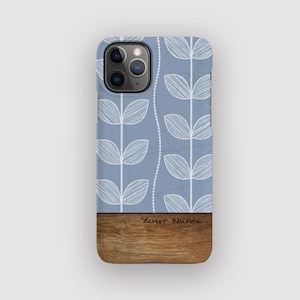 Modern Blue Phone Case - Retro Nordic Design, Fits iPhone 16 Pro, 16e, 15, 14, 13