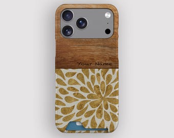Mustard Drop Abstract Boho Card Holder Case for Apple iPhone and Samsung Galaxy